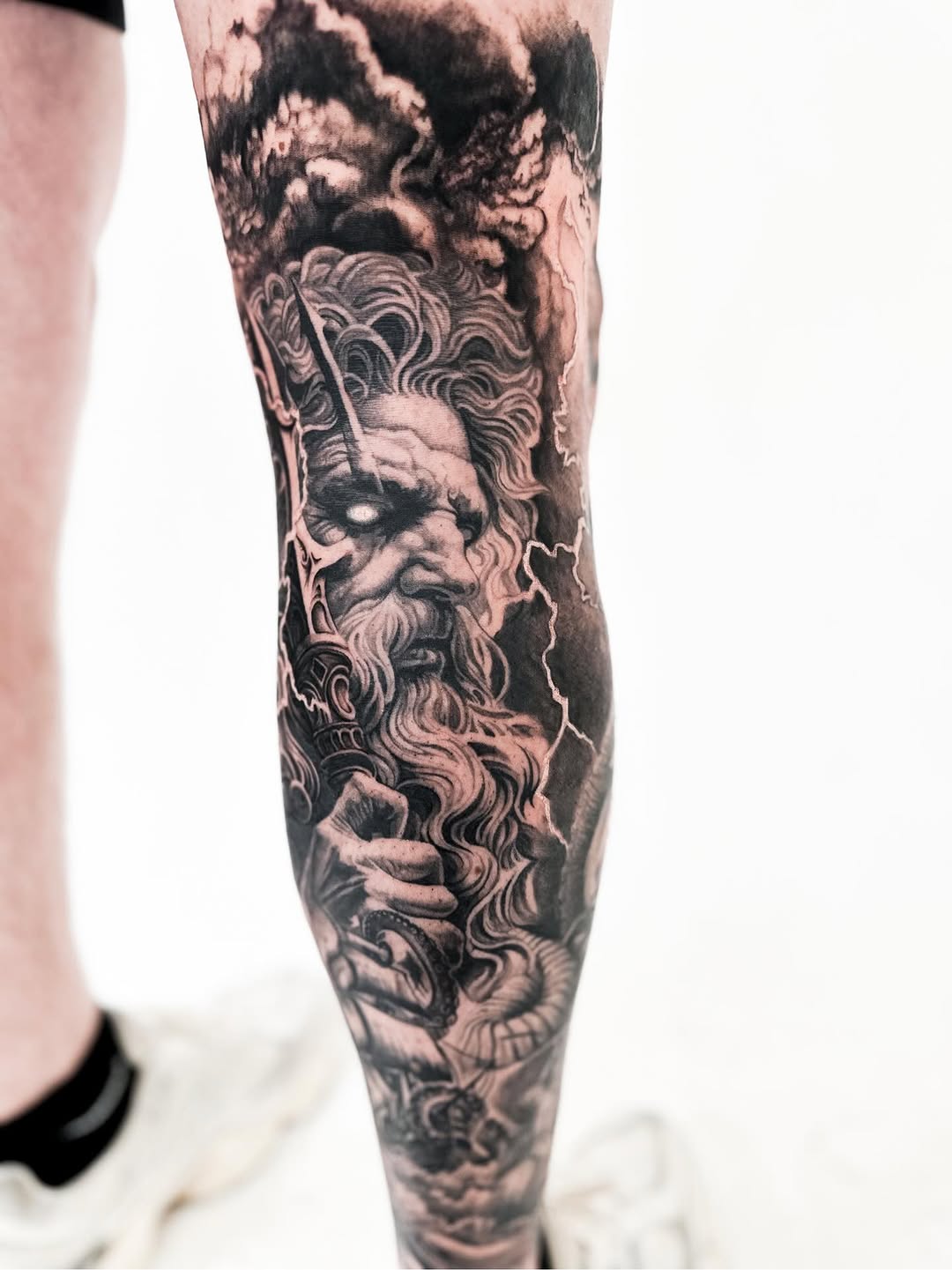 Illustrative blackwork tattoo by Jessie, Ink of Dawn, at Yes Electric Tattoo