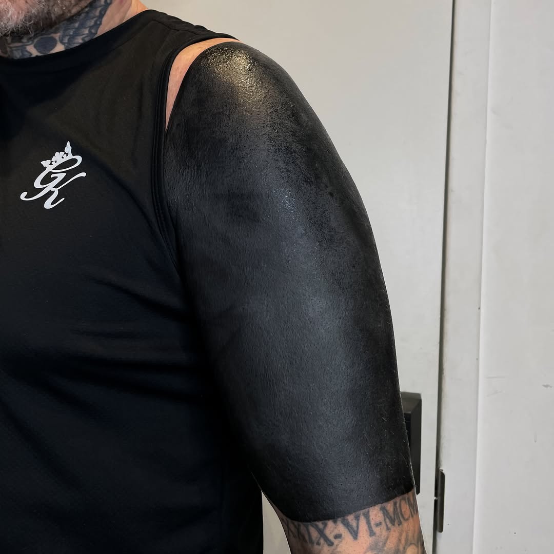 Blackwork & Blackout tattoo artist work by Carol at Yes Electric Tattoo Toronto