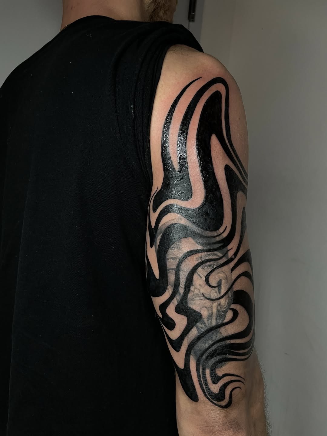 Blackwork & Blackout tattoo artist work by Carol at Yes Electric Tattoo Toronto