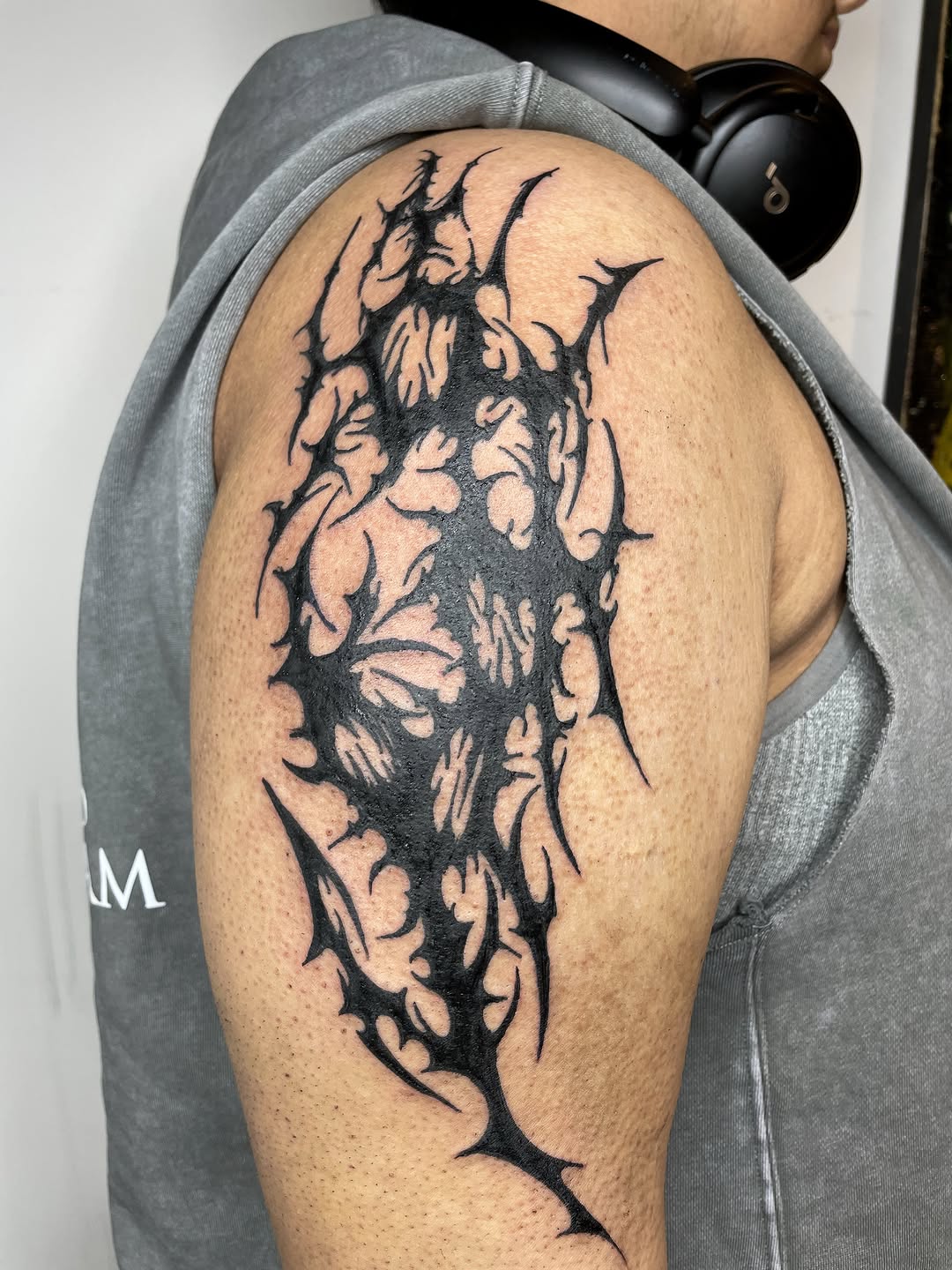 Blackwork & Blackout tattoo artist work by Carol at Yes Electric Tattoo Toronto