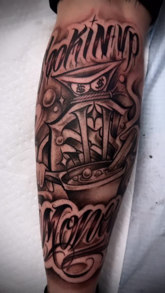 Lettering & Script tattoo artist work by Classy at Yes Electric Tattoo Toronto