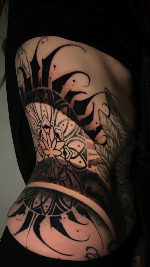 Dark Blackwork tattoo artist work by Yæ at Yes Electric Tattoo Toronto