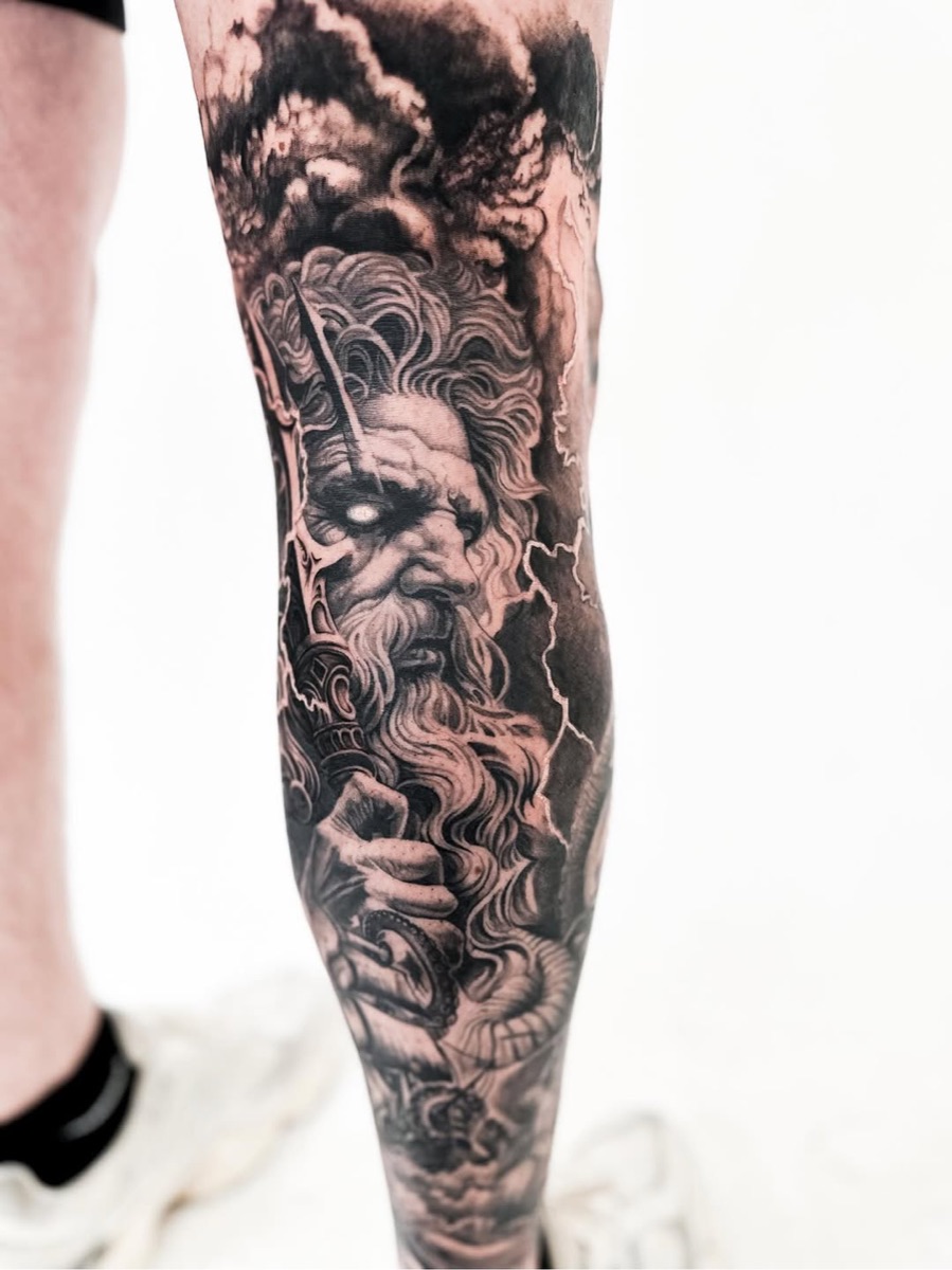 Realism black and grey leg sleeve at Yes Electric Toronto