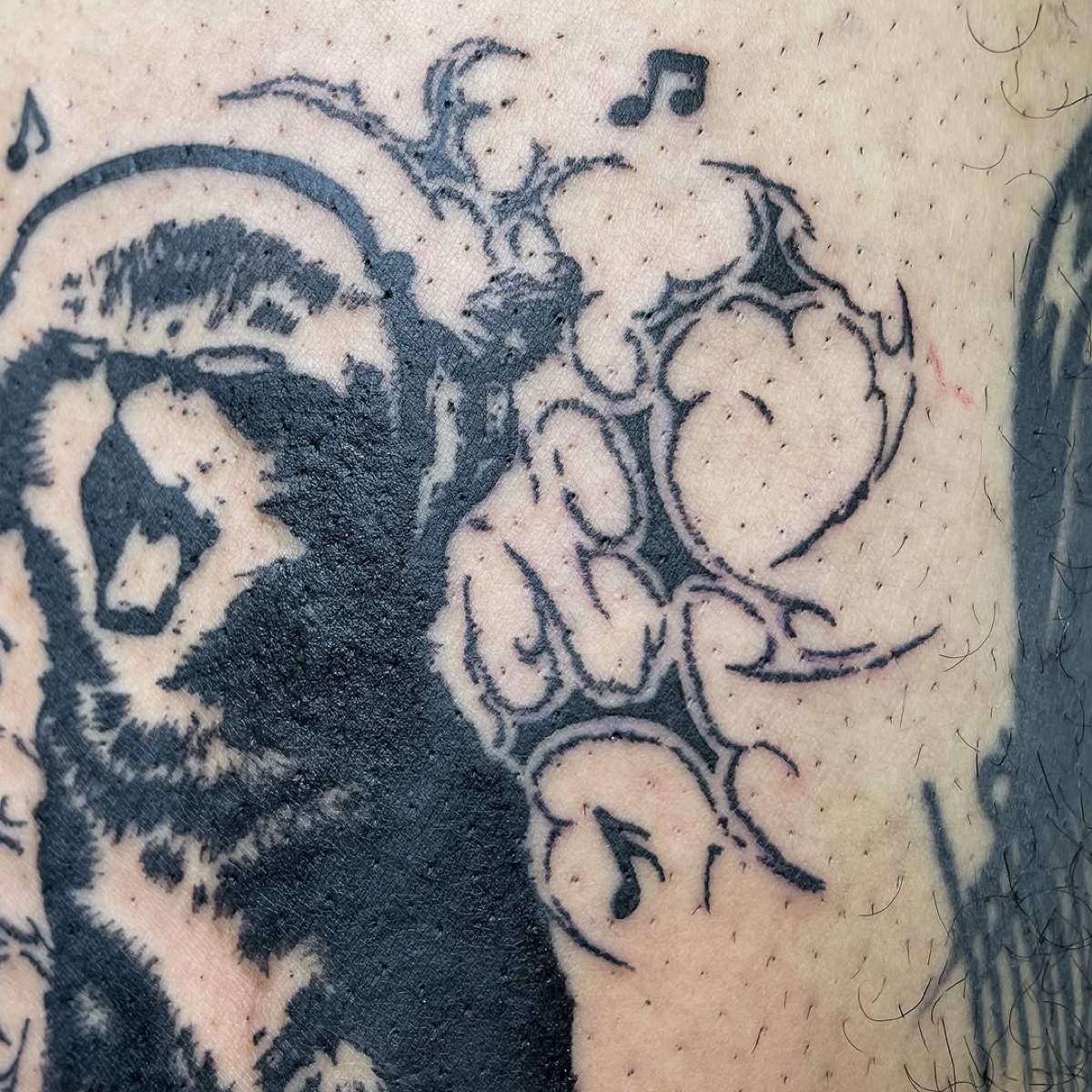 Bold blackwork goat tattoo by a Yes Electric artist