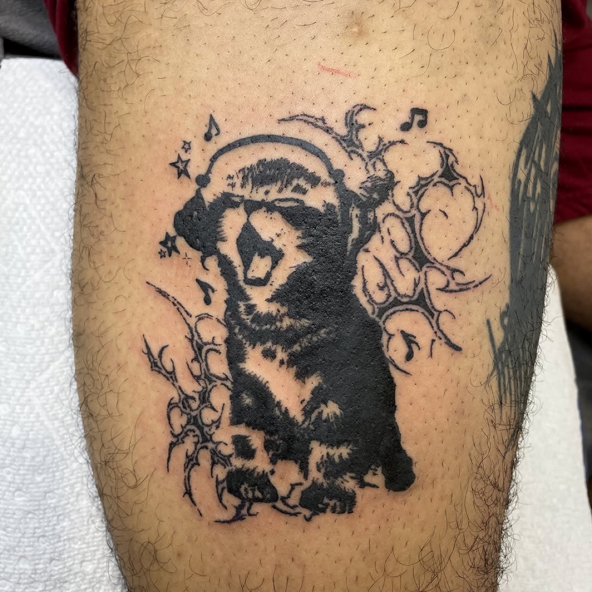 Bold blackwork tattoo by a Yes Electric artist